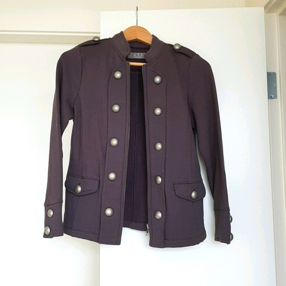 Military style blazer. Gray